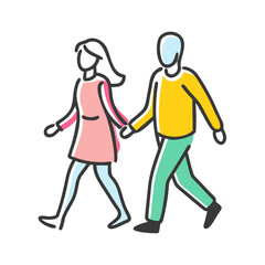 walking couple icon, walking couple vector illustration-simple illustration of walking couple, perfect for walking couple logos and icons