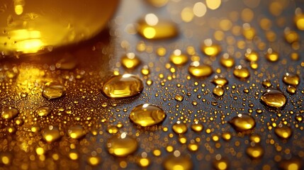 Golden droplets on surface