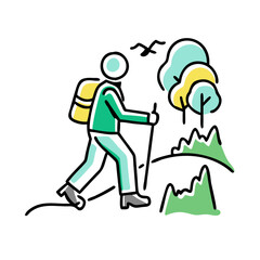 walking on a nature trail icon, walking on a nature trail vector illustration-simple illustration of walking on a nature trail, perfect for walking on a nature trail logos and icons