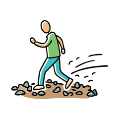 walking on gravel path icon, walking on gravel path vector illustration-simple illustration of walking on gravel path, perfect for walking on gravel path logos and icons