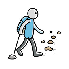 walking on gravel path icon, walking on gravel path vector illustration-simple illustration of walking on gravel path, perfect for walking on gravel path logos and icons