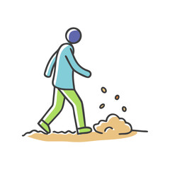 walking on gravel path icon, walking on gravel path vector illustration-simple illustration of walking on gravel path, perfect for walking on gravel path logos and icons