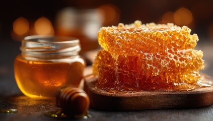 Golden Honeycomb and Honey in a Jar, Sweet Treat
