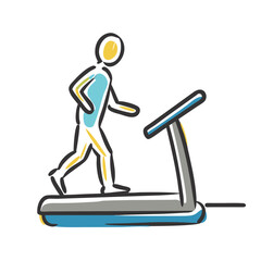 walking on treadmill icon, walking on treadmill vector illustration-simple illustration of walking on treadmill, perfect for walking on treadmill logos and icons