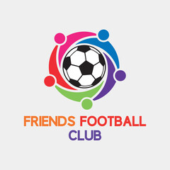 friends football team logo design vector