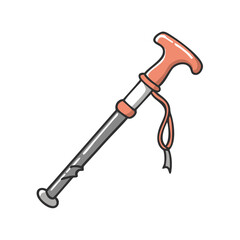 walking stick hiking icon, walking stick hiking vector illustration-simple illustration of walking stick hiking, perfect for walking stick hiking logos and icons