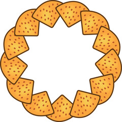Tortilla chips, mexican food, latin food, clipart, illustration, for designers, circle