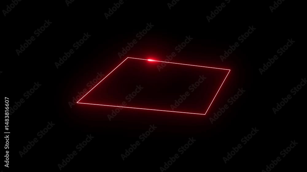 Poster neon light rectangle frame animation of glowing neon rectangles glowing neon light and loading squar