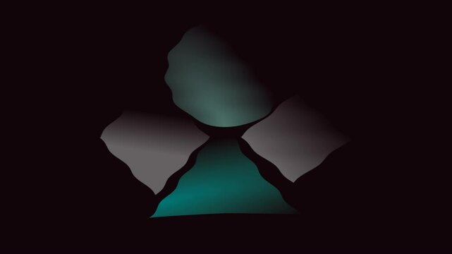 Un primer plano de varias figuras geom&eacute;tricas abstractas en movimiento en forma de onda