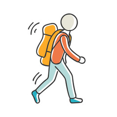 walking with backpack icon, walking with backpack vector illustration-simple illustration of walking with backpack, perfect for walking with backpack logos and icons