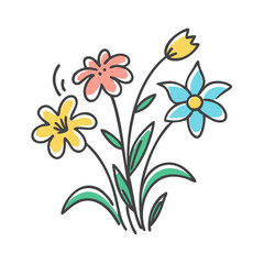 wildflowers icon, wildflowers vector illustration-simple illustration of wildflowers, perfect for wildflowers logos and icons
