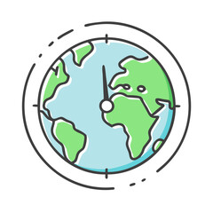 world clock icon, world clock vector illustration-simple illustration of world clock, perfect for world clock logos and icons
