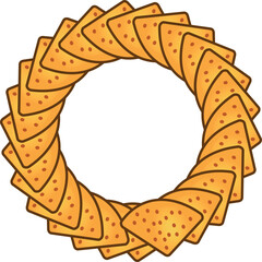 Tortilla chips, mexican food, latin food, clipart, illustration, for designers,circle
