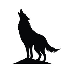 black silhouette of a wolf