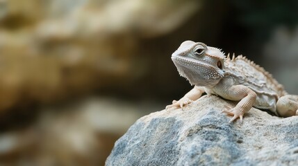 Lizard resting on a rock in natural habitat