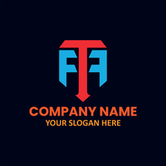 letters ftf and ftp text logo design vector