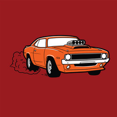 Muscle Car Vintage Illustration