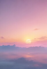 Fototapeta premium Soft pastel pink, blue, yellow gradient Fuzzy sunset sky effect , yellow, hue, vibrant