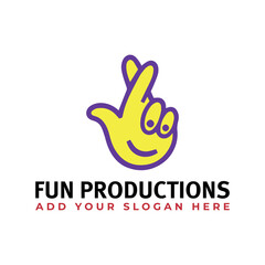 fun film production logo design vector