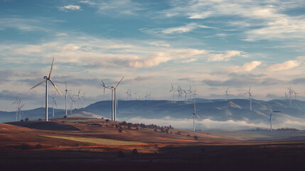 Obraz premium wind farm in rural landscape