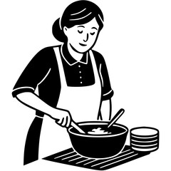 young woman cooking