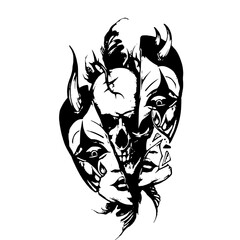 black and white mask