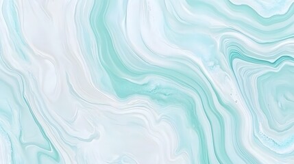Abstract Mint Green White Liquid Marble Texture Background