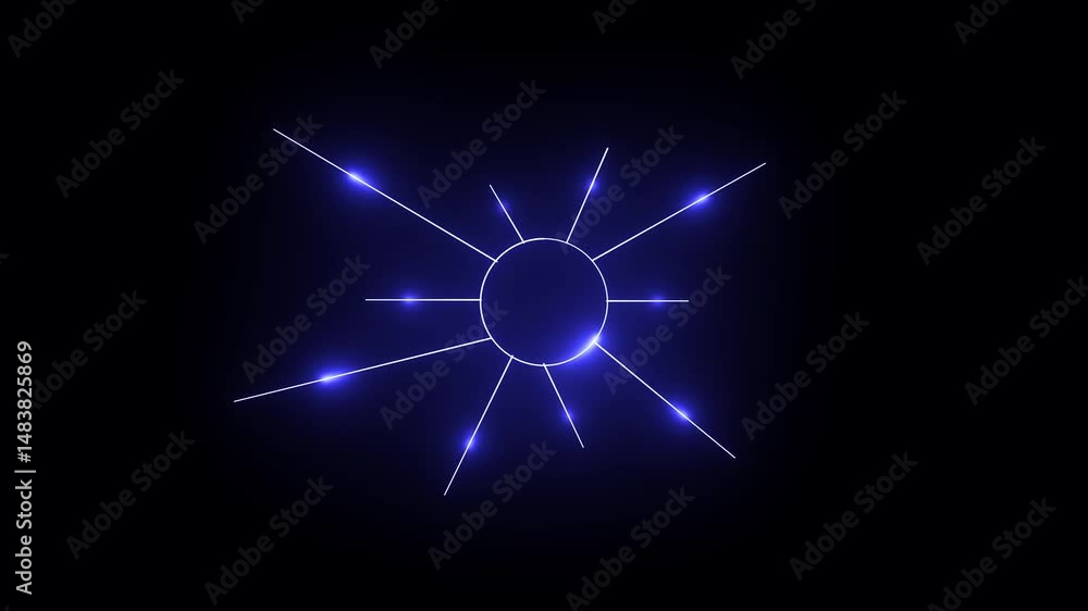 Poster global connections and digital interface concept black background purple color icon..