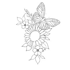 hand drawn flower