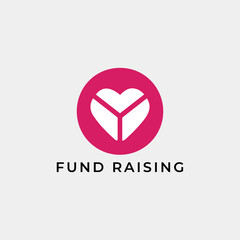 fund raising charity logo design vector