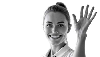 Smile Captured In Monochrome Portrait Of Happiness