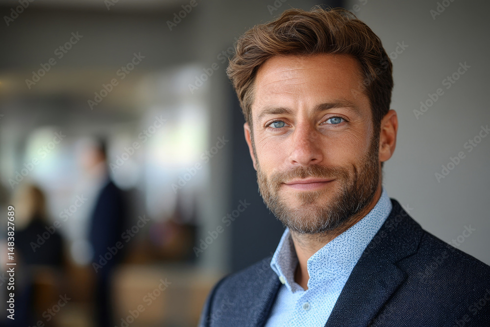 Poster business businessman office meeting man portrait digital technology code computer internet informati