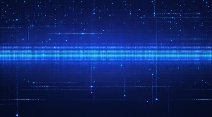 青色のデジタル データ ストリームとグリッドの抽象的な背景 未来的なテクノロジー ネットワーク接続 幾何学的なライン パターン