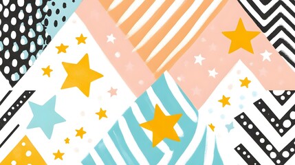 Obraz premium Abstract Geometric Pattern with Stars and Stripes Background