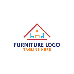 furniture store home interior décor logo design vector