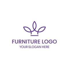 furniture store home interior décor logo design vector