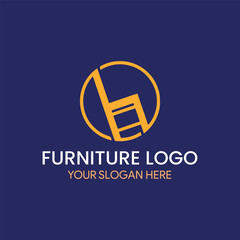 furniture store home interior décor logo design vector