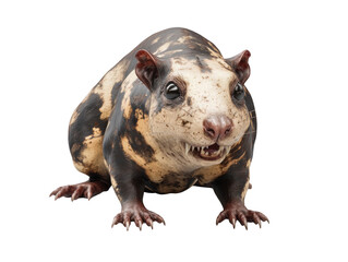 Fototapeta premium Tasmanian devil isolated on transparent background looking forward with open mouth