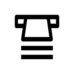 Illustration of a black atm slot with a rectangular opening and two horizontal lines underneath it drawn