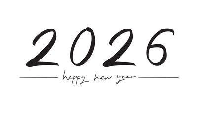 2026 happy new year 2025 year text font calligraphy hand written lettering script black color object sign symbol happy new year 2025 2026 event party december january month calendar merry christmas 