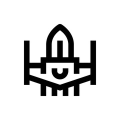 Abstract black and white emblem with geometric shapes and symmetrical design elements forming a logo like icon