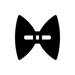 Illustration of a black bow tie with a unique design element in the center on a white background style