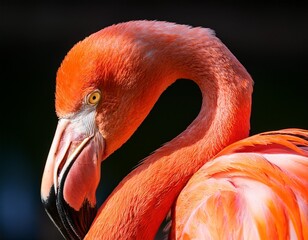 stunning flamingo portrait vibrant pink bird in natural habitat