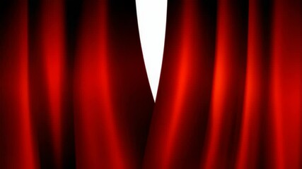 luxurious modern abstract background, vivid red curtain slowly open with white background