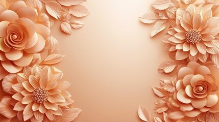 Elegant Peach Floral Design Background Wallpaper