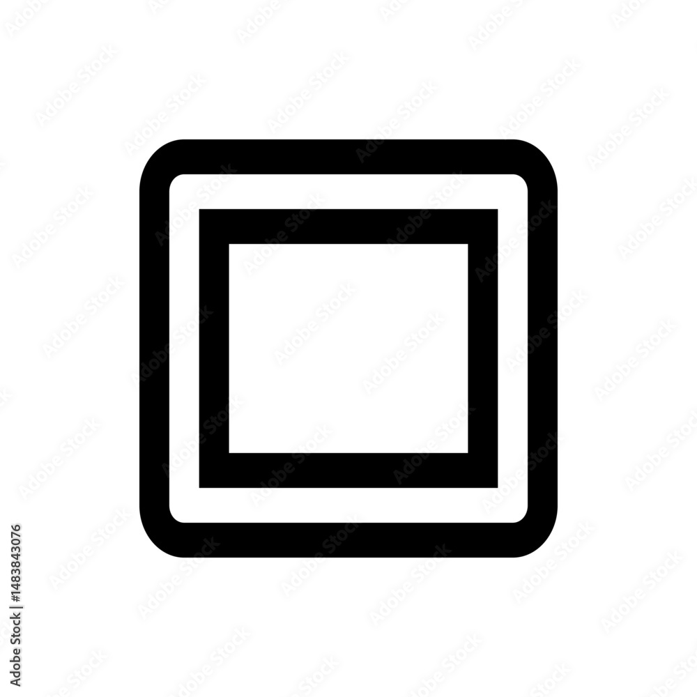 Poster illustration of a nested rectangle with rounded corners and thick black outlines on a white backgrou