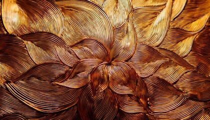 a close up of a symmetrical pattern resembling a spiral or flower design featuring golden hues and intricate detailing concept symmetrical spiral pattern intricate floral design
