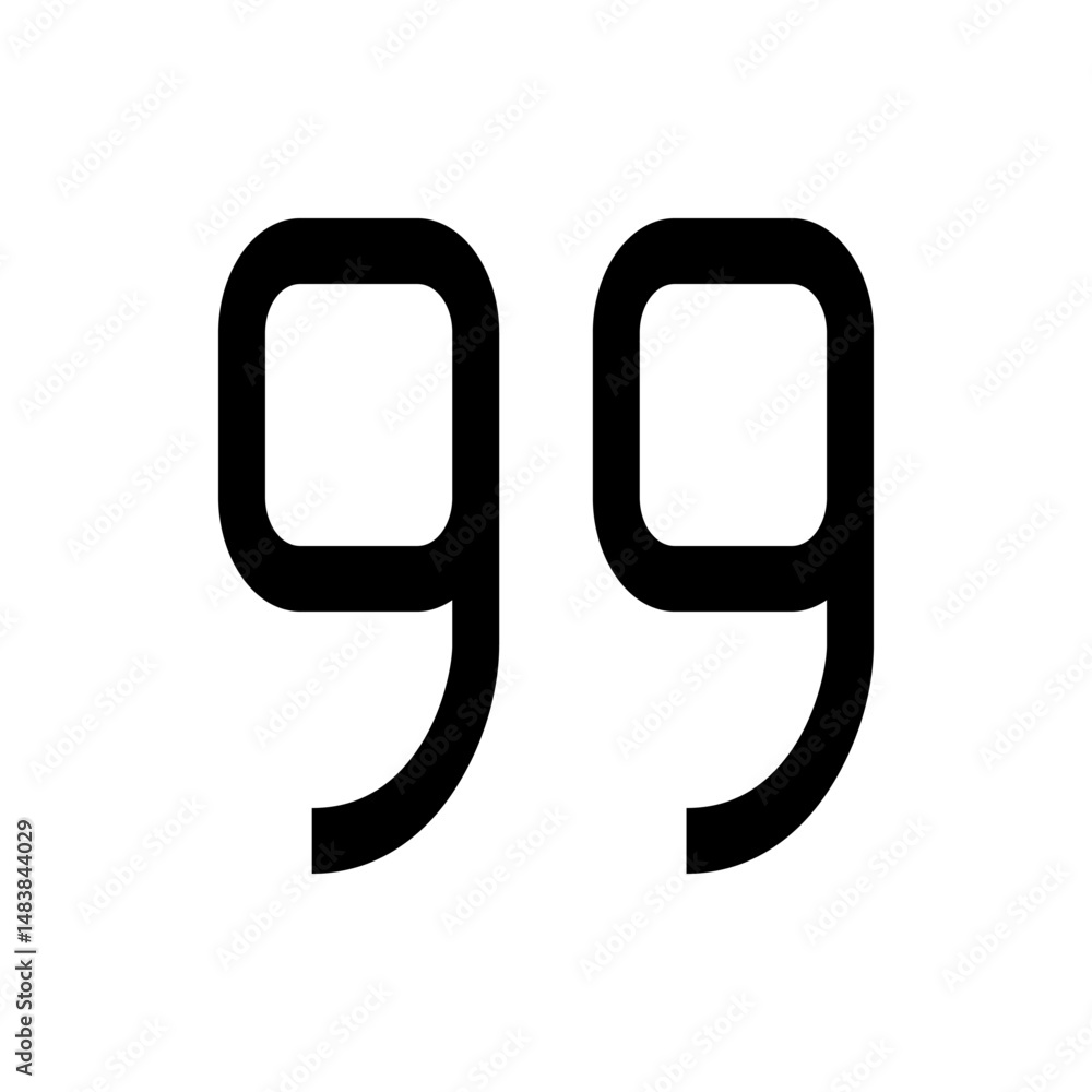 Poster illustration of two bold black number nines with rounded edges displayed side by side on a white bac