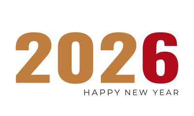 2026 number design template.Happy New year 2026 logo text design.2026 concept.For brochure design template,card,banner,calendar.Vector illustration.