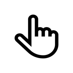 Illustration of a black and white hand with the index finger pointing upwards on a white background